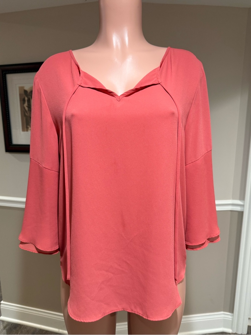 Van Heusen Coral V-Neck Dolman Sleeve Blouse